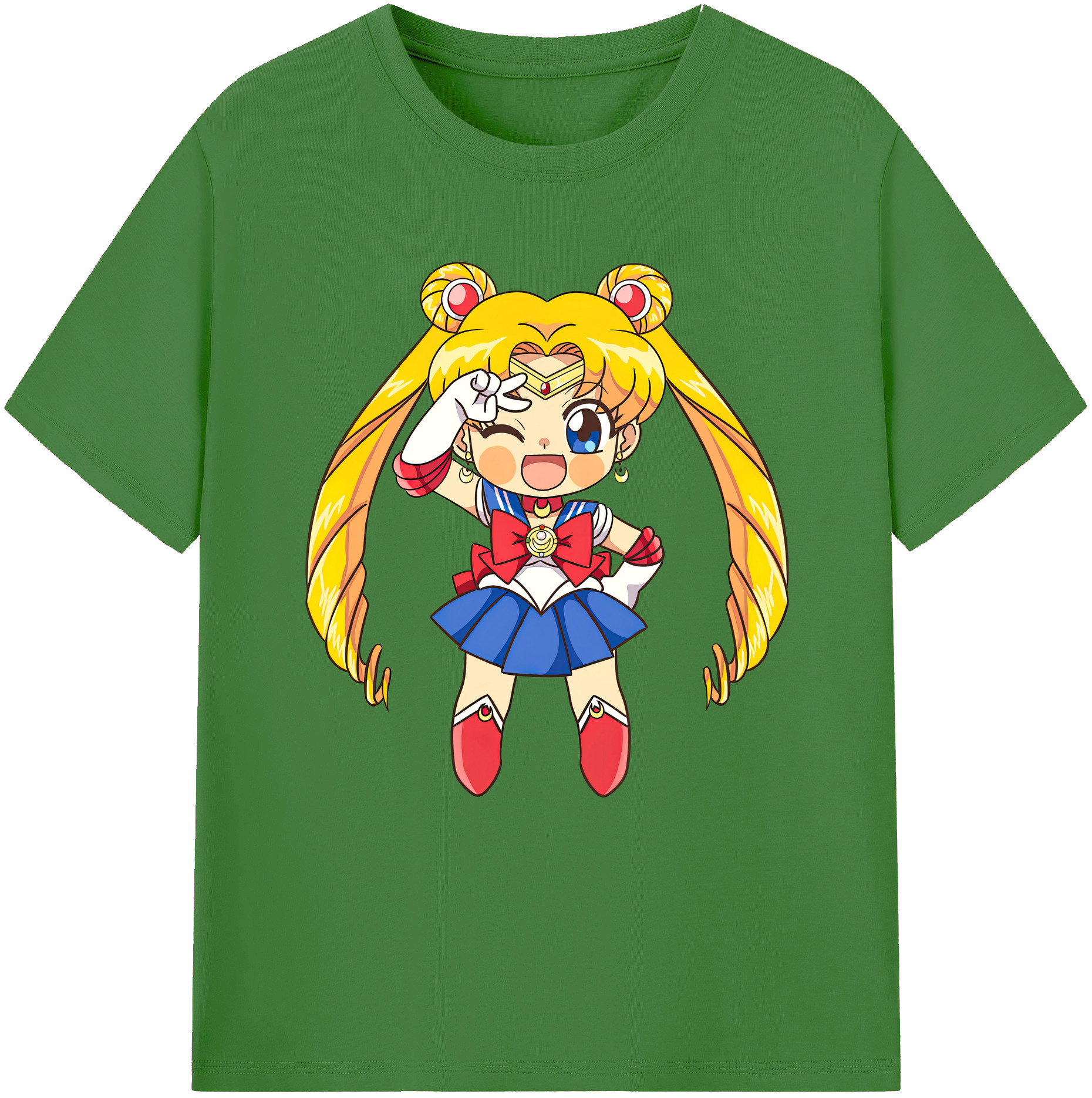 （画像用） 美少女戦士セーラームーン 月野 うさぎ つきの うさぎ Sailor Moon Tsukino Usagi レディースカジュアルプリントTシャツ（綿100％）